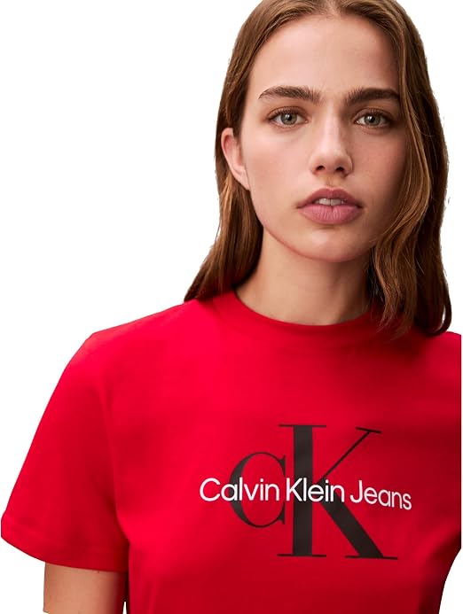 Calvin Klein Camiseta de cuello redondo con logo Monogram para mujer