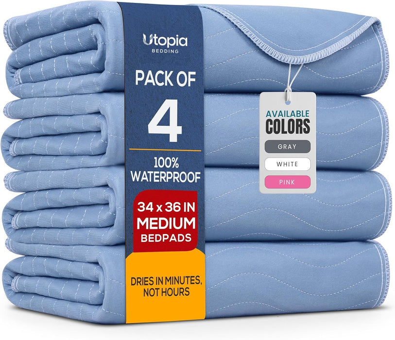 Utopia Bedding Almohadillas lavables para cama 34" x 36" (Paquete de 4)