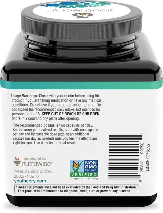 Youtheory Ashwagandha 60 unidades (1 botella)
