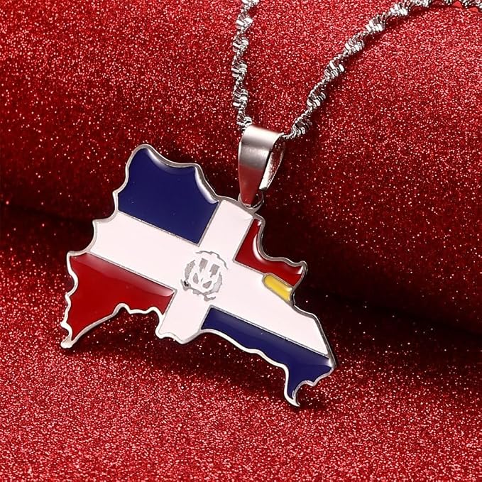 1 Collar Con Colgante De Mapa De República Dominicana