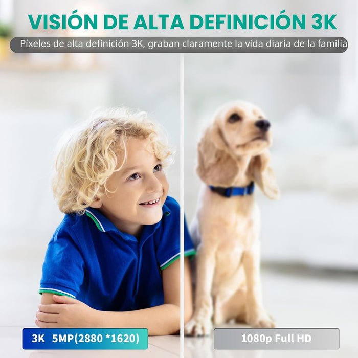 Alaga Cámara para interiores, cámara de seguridad HD 3K para interiores
