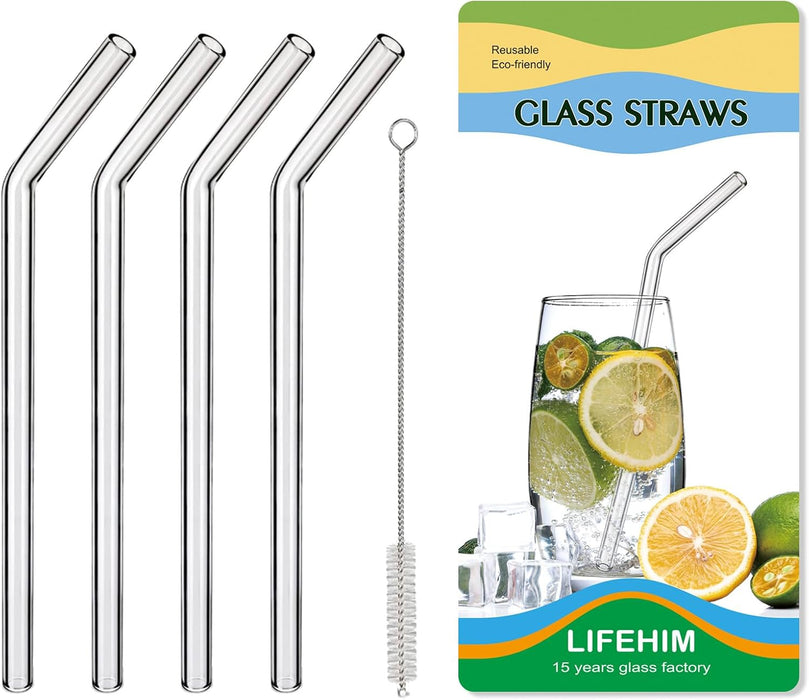 Pajitas de vidrio de borosilicato reutilizables para vasos de 16 onzas