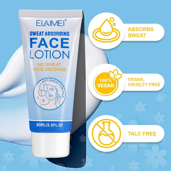 ELAIMEI Loción facial absorbente del sudor, antitranspirante para el rostro, 60ML