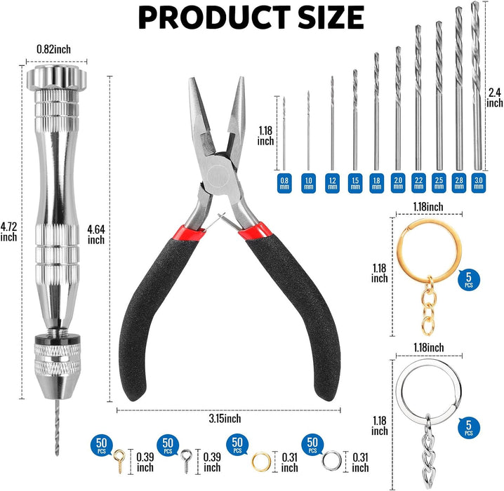 LEOBRO 222 piezas kit de suministros para hacer llaveros