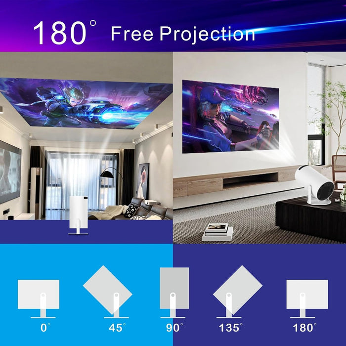 Proyector portátil HY300 4K HD Android 11 Dual WIFI 6.0 200 ANSI BT5.0 1080P
