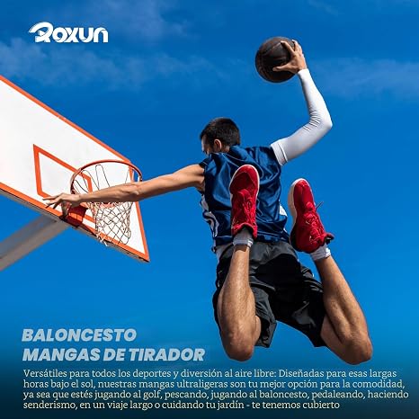 ROXUN Mangas de brazo unisex, compresión deportiva de protección solar UV refrescante