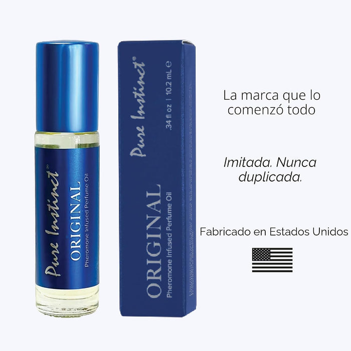 Pure Instinct Roll-On Perfume original con aceites esenciales infusionados con feromonas Unisex 10.2ml