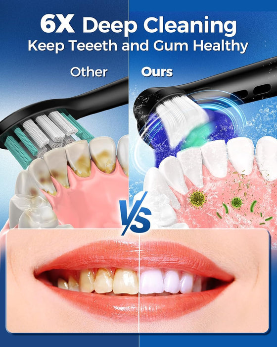 TEETHEORY - Cepillo de dientes eléctrico giratorio para adultos con 8 cabezales