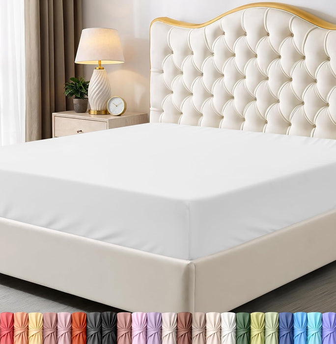 Utopía Bedding Sábana ajustable, resistente a las arrugas, a la decoloración y a las manchas para cama QUEEN