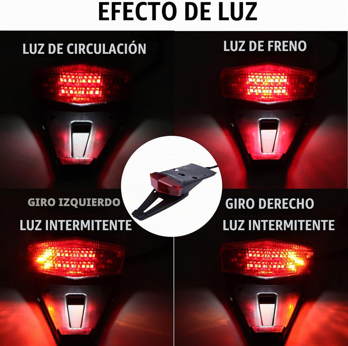 Guardabarros trasero rojo 12V LED luz trasera lámpara de freno señales de giro para motocicleta todoterreno