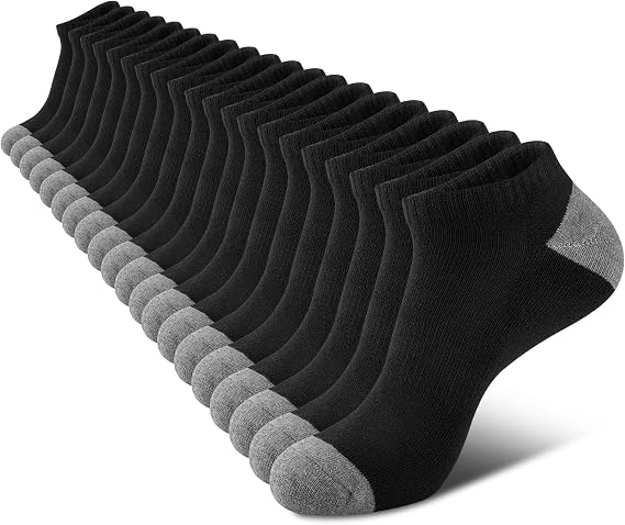 COOVAN 10 pares de calcetines tobilleros acolchados para hombre