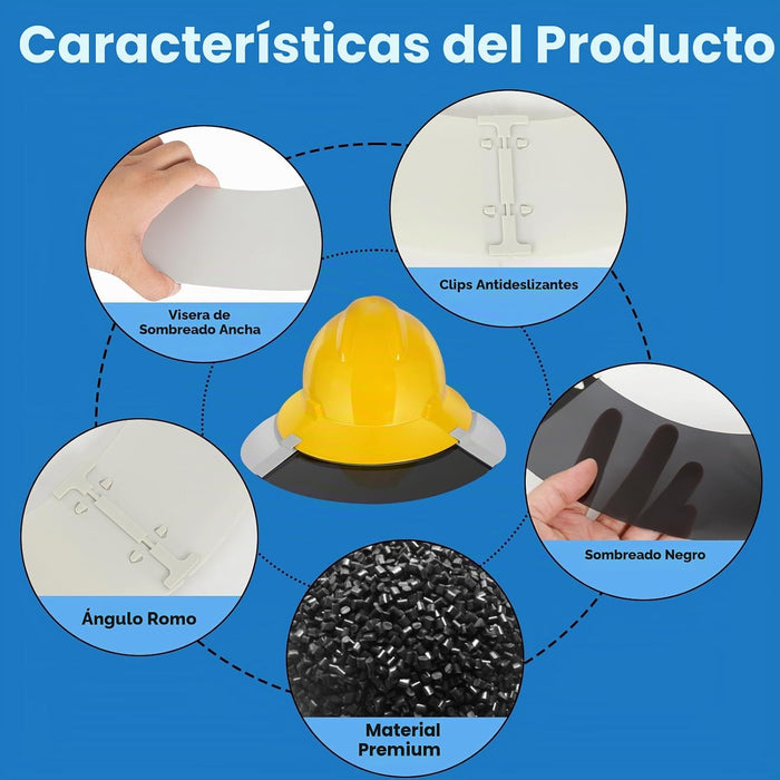 Parasol para casco Lenporl compatible con el accesorio de ala completa V-Gard estándarg