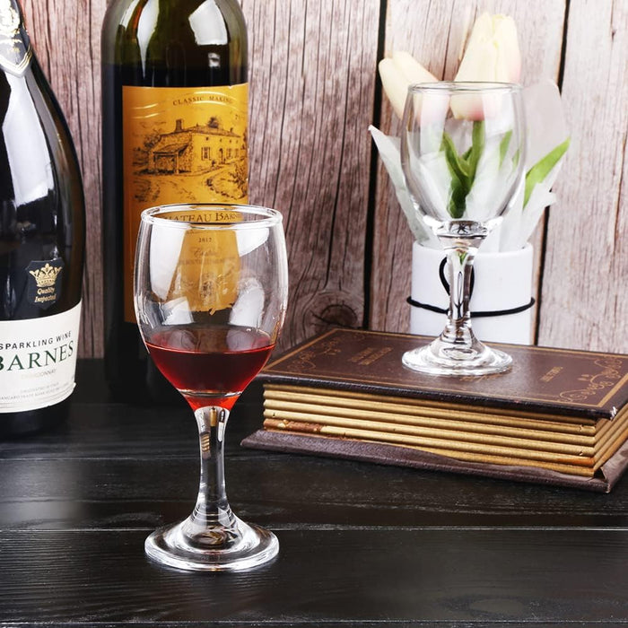 1 copa de vino tinto pequeña clásica, de vidrio blanco transparente