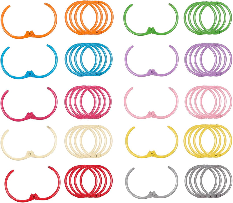 Antner 50 anillos metálicos para carpeta de hojas sueltas de 1 1/5 pulgadas