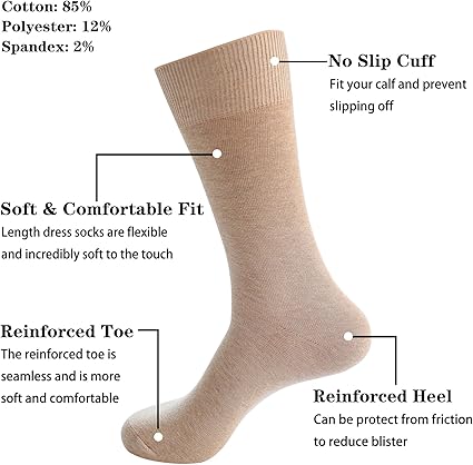 Calcetines transpirables de vestir para hombre 5 pares, de algodón para hombre