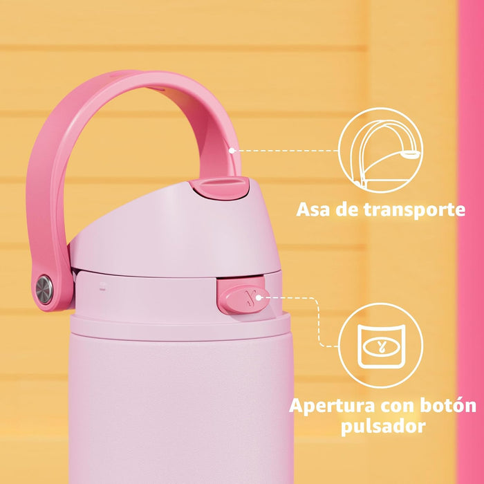 Meoky Botella de agua de acero inoxidable con pajita 2 en 1 y tapa con pico de 24 onzas