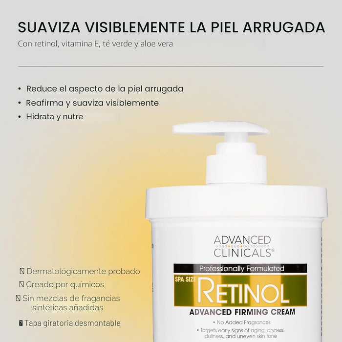 Advanced Clinicals - Loción hidratante con retinol para el cuerpo y la cara