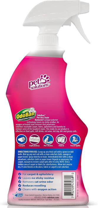 OdoBan Pet Solutions Oxy - Quitamanchas para mascotas, espray de 32 onzas