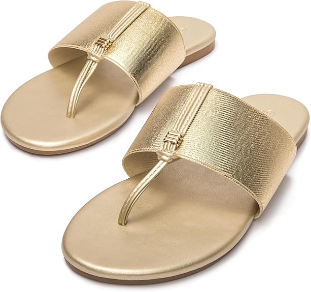 Steplink Sandalias elásticas con correa en T para mujer