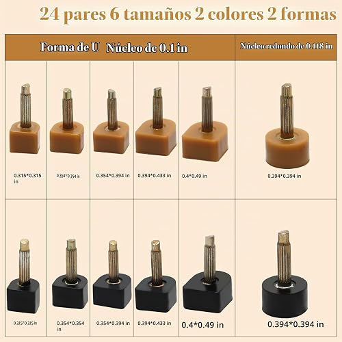Juego de 24 pares de puntas de repuesto de tacón alto de 6 tamaños