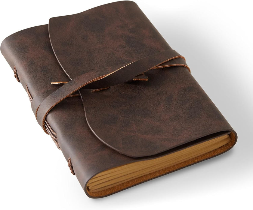 RILIHO Bloc de notas de cuero, cuaderno pequeño, planificador retro premium