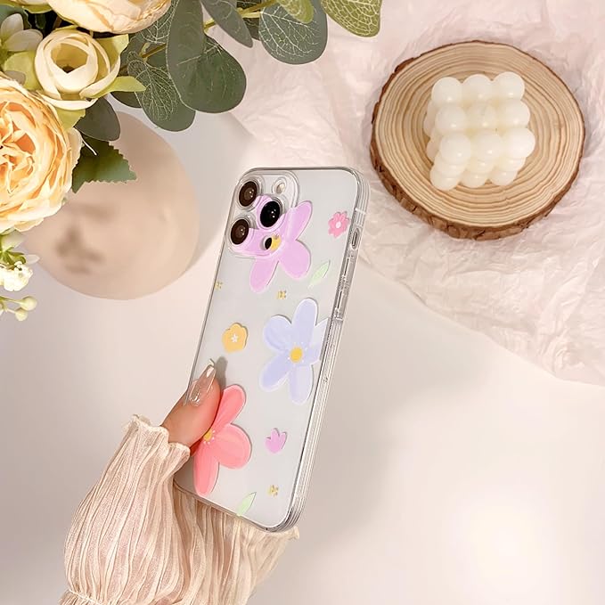 Shein Funda con bonito diseño de flores transparente para mujeres para  iphone 7p/8p