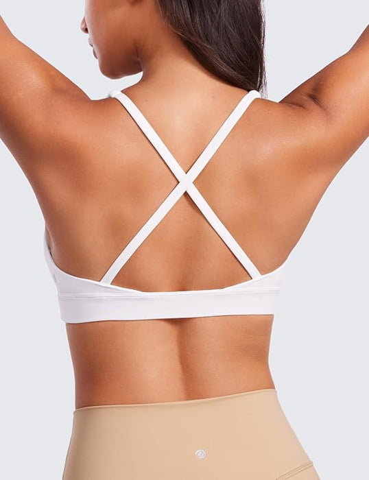 CRZ YOGA Butterluxe - Sujetadores deportivos con cuello en V profundo para mujer