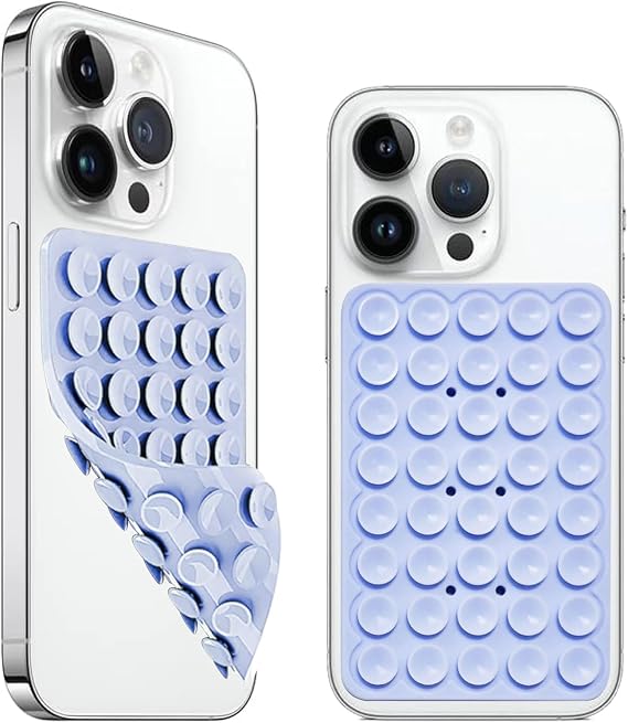 Paquete de 2 soportes de silicona con ventosa para funda de teléfono