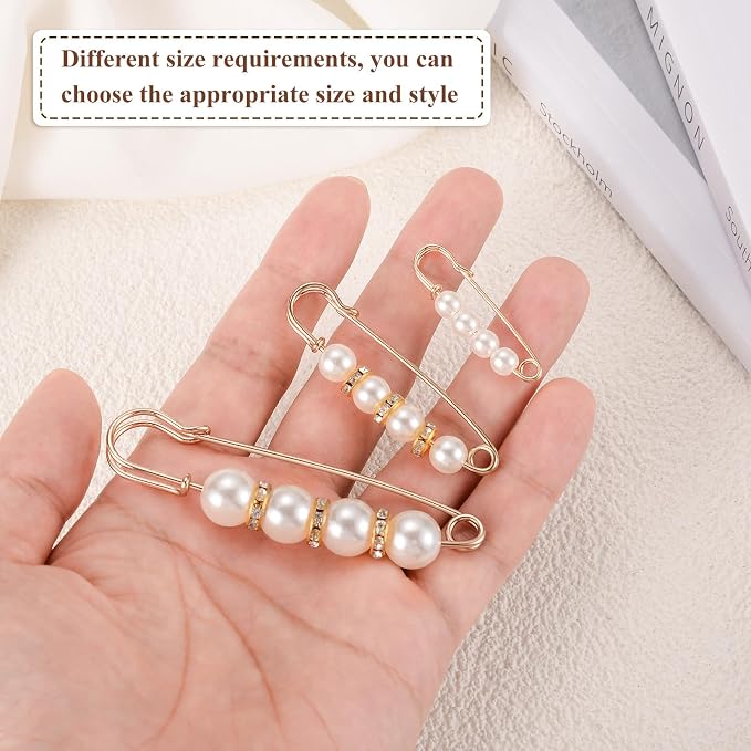 Shein 10 unidades de broches de chal de suéter de perlas falsas de diseños aleatorios