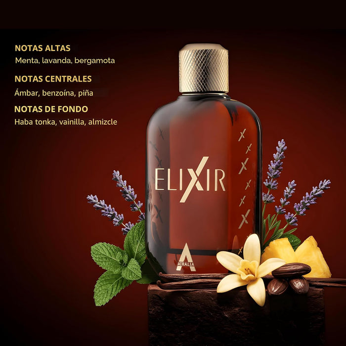 Atralia Elixir Eau de Parfum 100 ml | Perfume de Ámbar Fresco y Amadeirado para Hombre