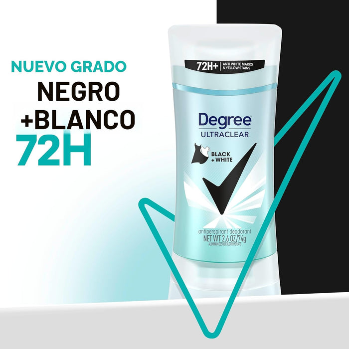Degree Bálsamo Antitranspirante para Mujeres Black+White 4 Unidades 2.6 oz