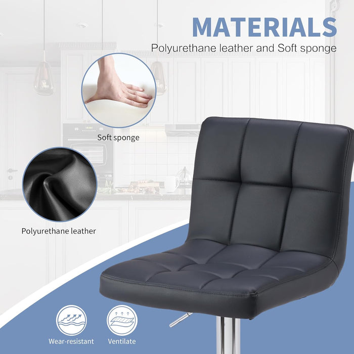 NEWBULIG Taburetes de bar con respaldo altura ajustable (juego de 2)
