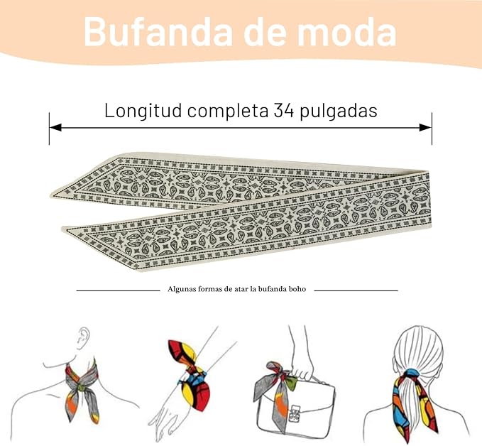 4 bufandas de moda para mujer, bufandas multifuncionales