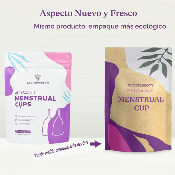 EcoBlossom - Juego de 2 vasos menstruales reutilizables