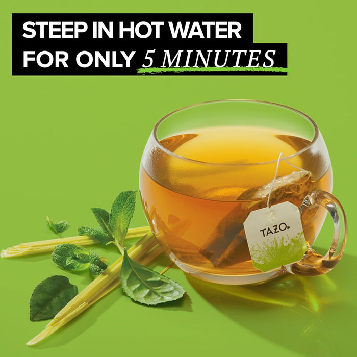 TAZO Té verde Zen orgánico, té con cafeína con hierba de limón refrescante 16 bolsas