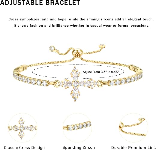 Pulsera VIBILIA con cruz para mujer moderna y ajustable