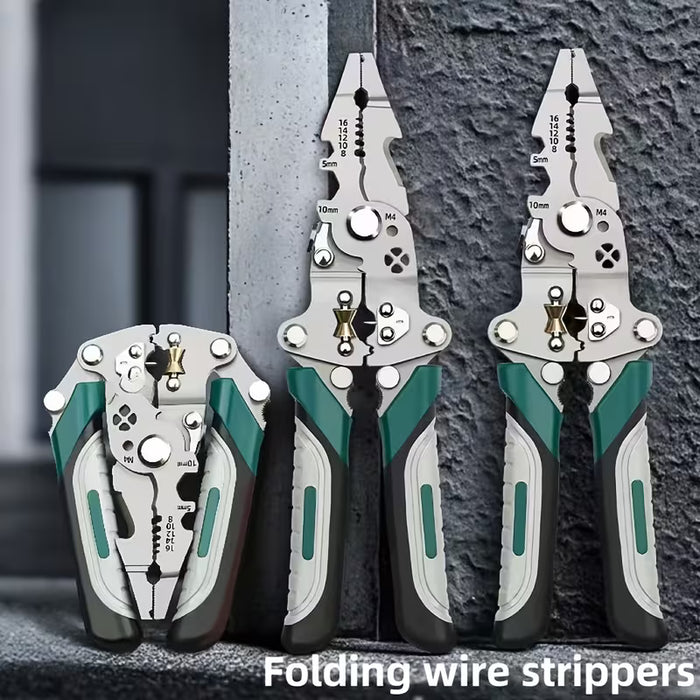 Alicate Multifuncional Plegable para Pelar Cables
