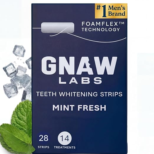 Tiras blanqueadoras dentales para hombres – Kit profesional de blanqueamiento en casa, 14 tratamientos (28 tiras)