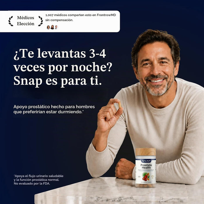 Snap Supplemento para la salud de la próstata en hombres, 90 cápsulas veganas