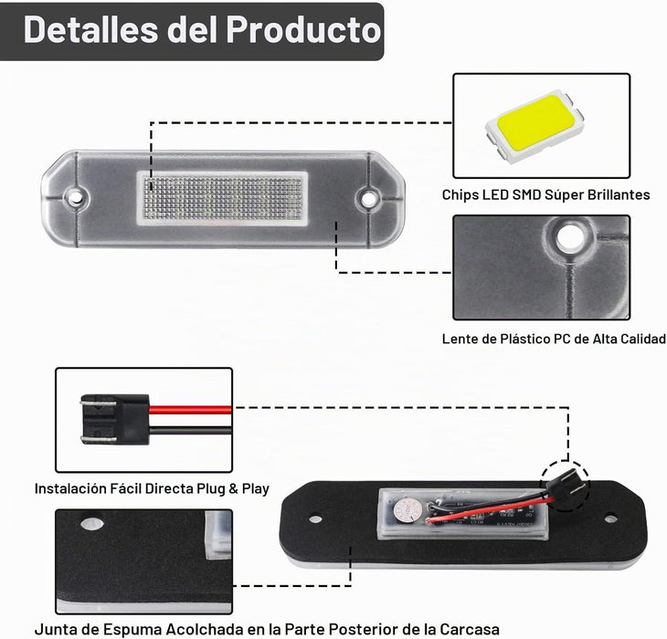 Luces LED de matrícula compatibles con Del Sol 1993-1997, para Civic Coupe 1996-2000, para Civic Hatchback 1992-1995, para Civic Sedan 1996-1998