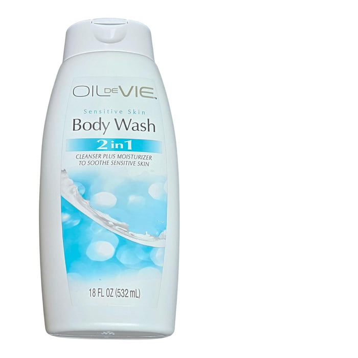 Gel de baño 2 en 1 Oil De Vie Cleanser Plus Hidratante para calmar la piel sensible 18oz