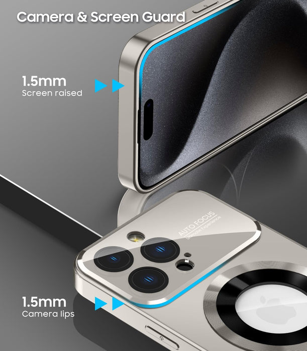 MAKAVO Funda magnética para iPhone 15 Pro Max, compatible con MagSafe