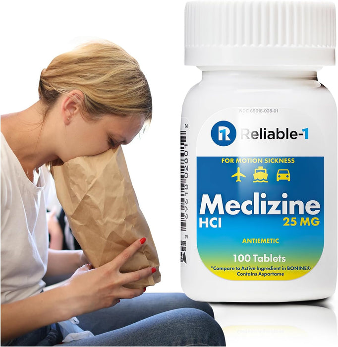 Reliable-1 Laboratories Meclizine HCL 25mg 100 Comprimidos (1 Botella)