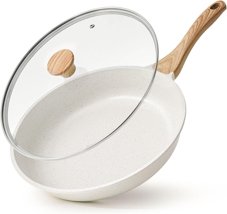 SENSARTE Sartén antiadherente de cerámica con tapa, sartén para tortilla