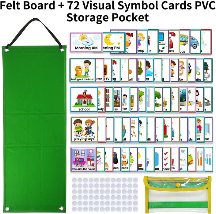 Tabla de horarios visuales para niños, herramienta de aprendizaje de rutina diaria con 70 tarjetas duraderas