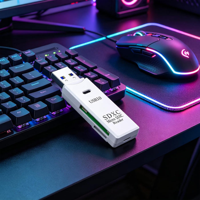 Lector de tarjetas micro SD USB3.0, lector de tarjetas SD 2 en 1 de 5 Gbps