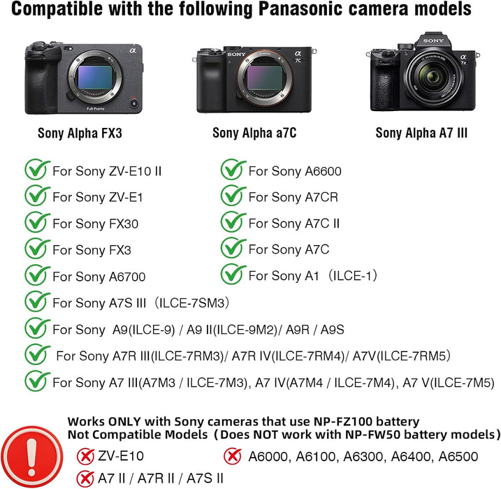 NP-FZ100 Kit de adaptador de corriente alterna para Sony