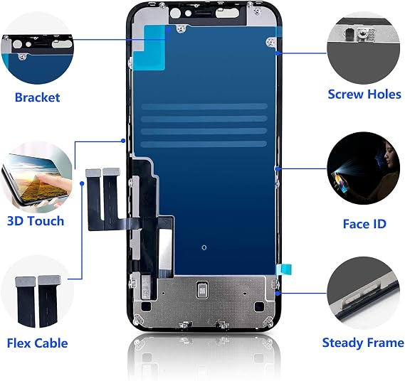 Reemplazo de pantalla para iPhone 11 de 6.1 pulgadas, digitalizador LCD 3D Touch Diykitpl para A2111, A2223, A2221