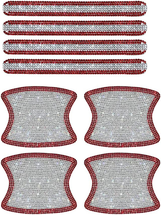 8 piezas de protectores brillantes para manijas de puertas de autos