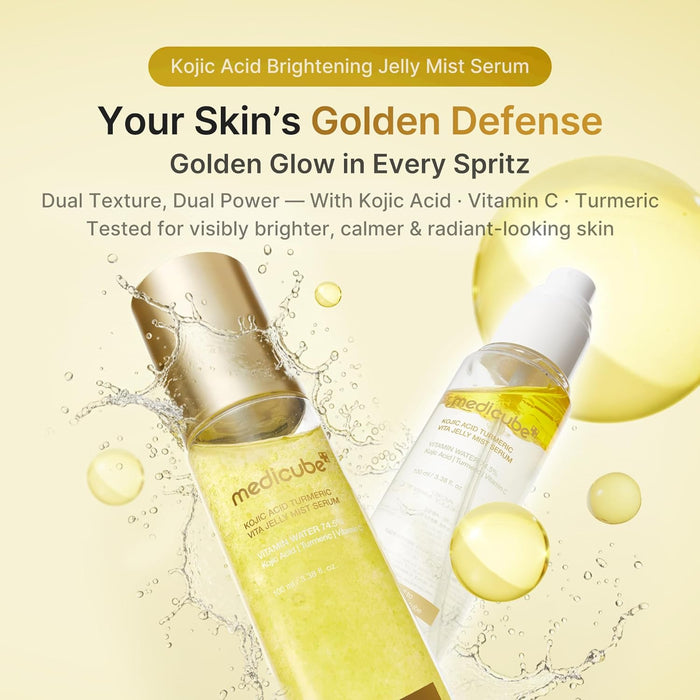 medicube Jelly Mist - Suero con cúrcuma de ácido kójico | Aerosol facial diario 2 en 1 y suero